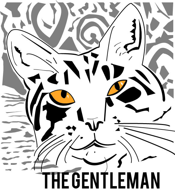 A digital sketch of The Gentleman my cat