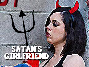 Satan's Girlfriend, Girl with Pitchfork and horns