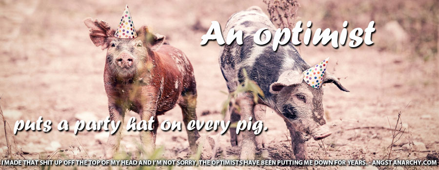 Optimist: photo: pigs in party hats