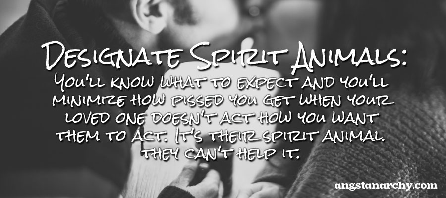 Designate Spirit Animals: photo of couple kissing